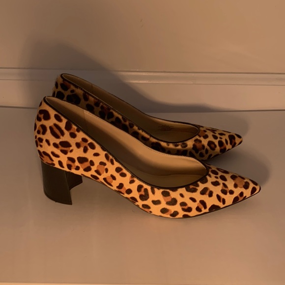 Marc Fisher | Leopard Print | Pointed Toe | Block Heel | Cow Fur - Picture 2 of 5